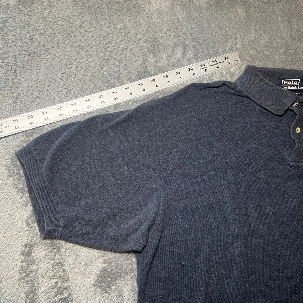 VTG Polo By Ralph Lauren Men's SZ XL Navy/Grey Short Sleeve Shirt Red Pony